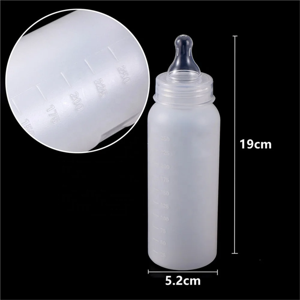 250ml Pet Feeding Bottle Veterinary Piglet Lamb Puppy Silicone Food Grade Material Milking Bottle