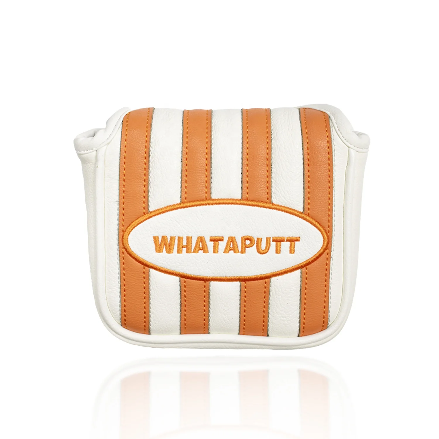 Yopral OEM Custom Black PU Leather Magnetic Embroidery Tag Golf Club Putter Cover Mallet Putter Head Cover Square