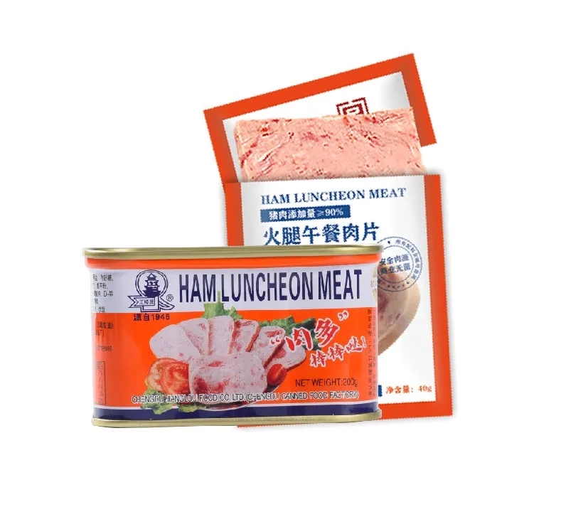 40g 200g ham pork meat pig luncheon meat in slice bag meal strip open and eat instant emergency food