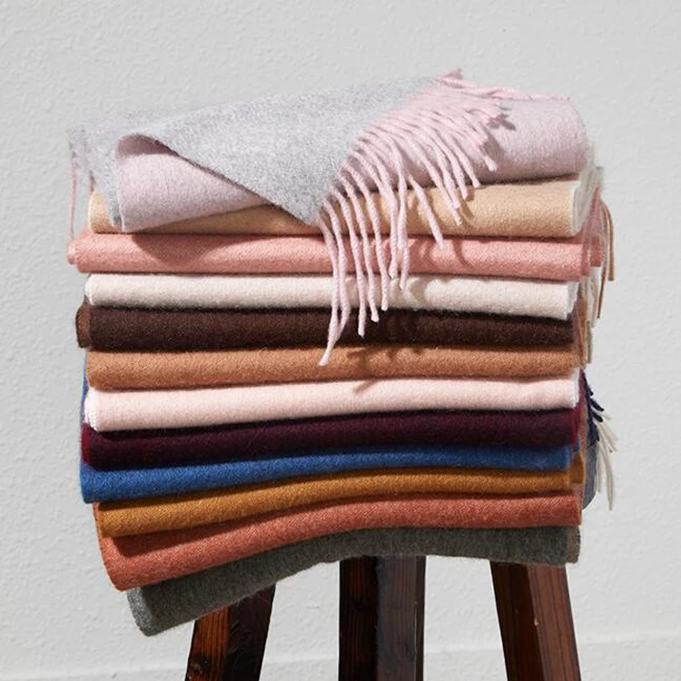 Wholesale Women Winter Solid Wool Cashmere Pashmina Scarf Shawl