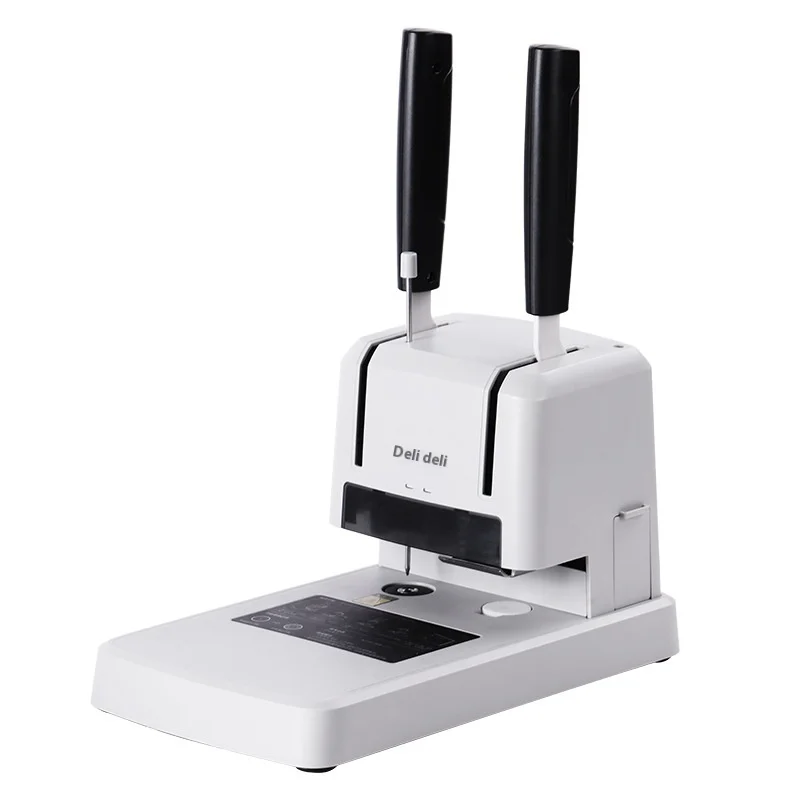 Deli 3369s Electric Financial Voucher Binding Machine Accounting Manual Punching Hole Puncher Wholesale Riveting Pipe Punching