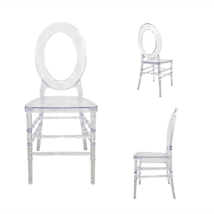 2022 hot selling high quality stackable transparent white acrylic resin tiffany chairs  wedding chairs
