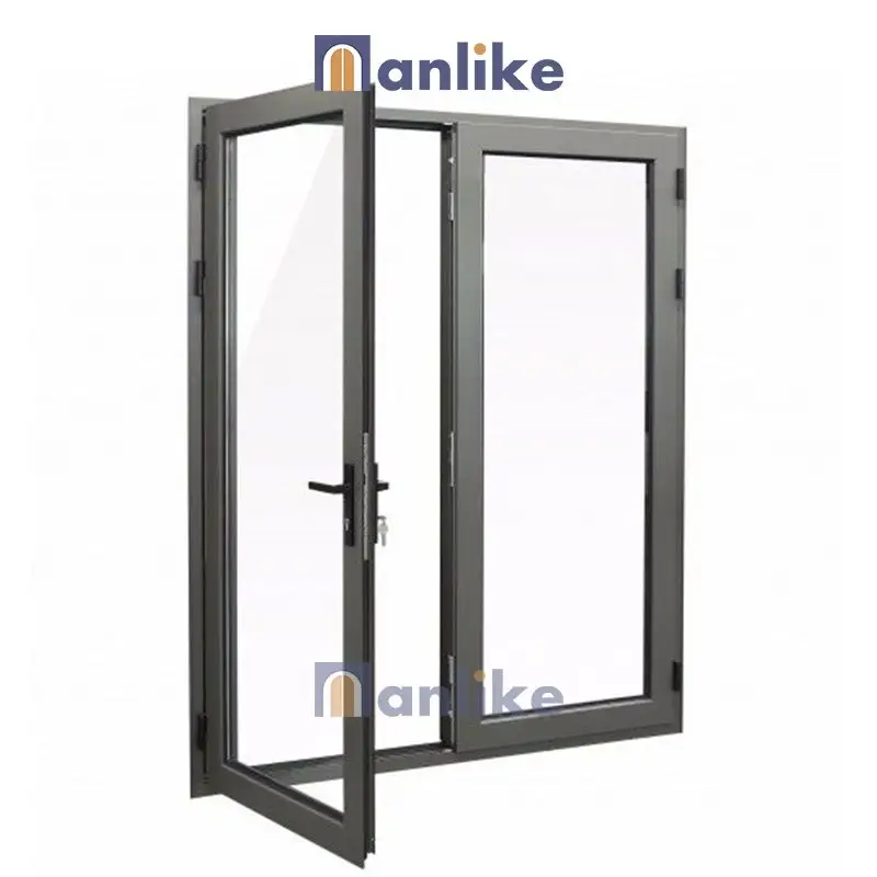 Anlike Hurricane Impact European Thermal Insulated Triple Pane Glass Aluminum Casement Swing Windows With Fly Screen