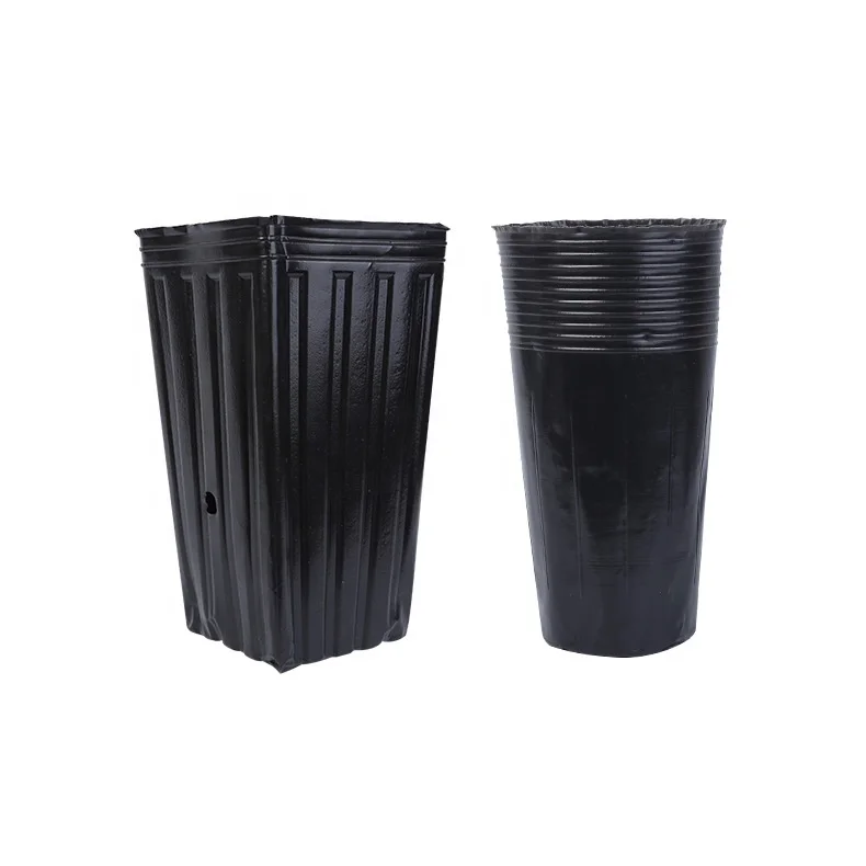 New Arrival Black Heightened HDPE Citrus Nutrition Seedling Flower Nursery Plant Square Pots