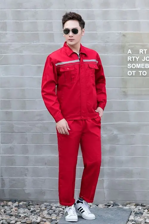 2024 Spring Anti-static Men Work Clothes with Reflective Stripes Gas Station Safety Anti Static Workwear Jacket Pants