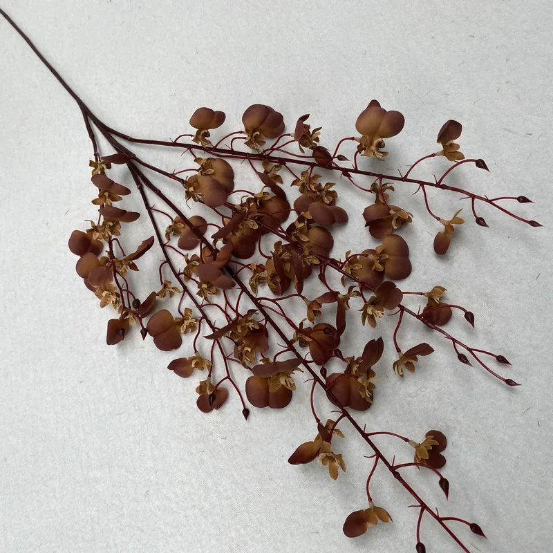 Wholesale artificial orchid flowers white orange orchid silk flower bunch dancing orchid flower for wedding decor
