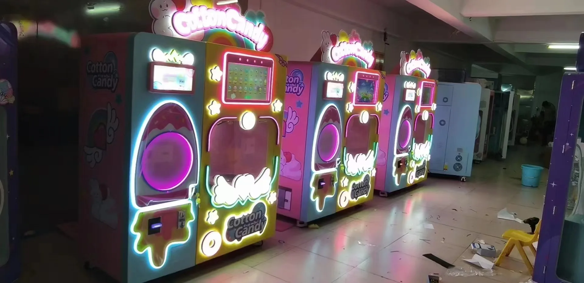 Professional Steel Coin-operated Entertainment Center Full Automatic Cotton Candy Vending Machine