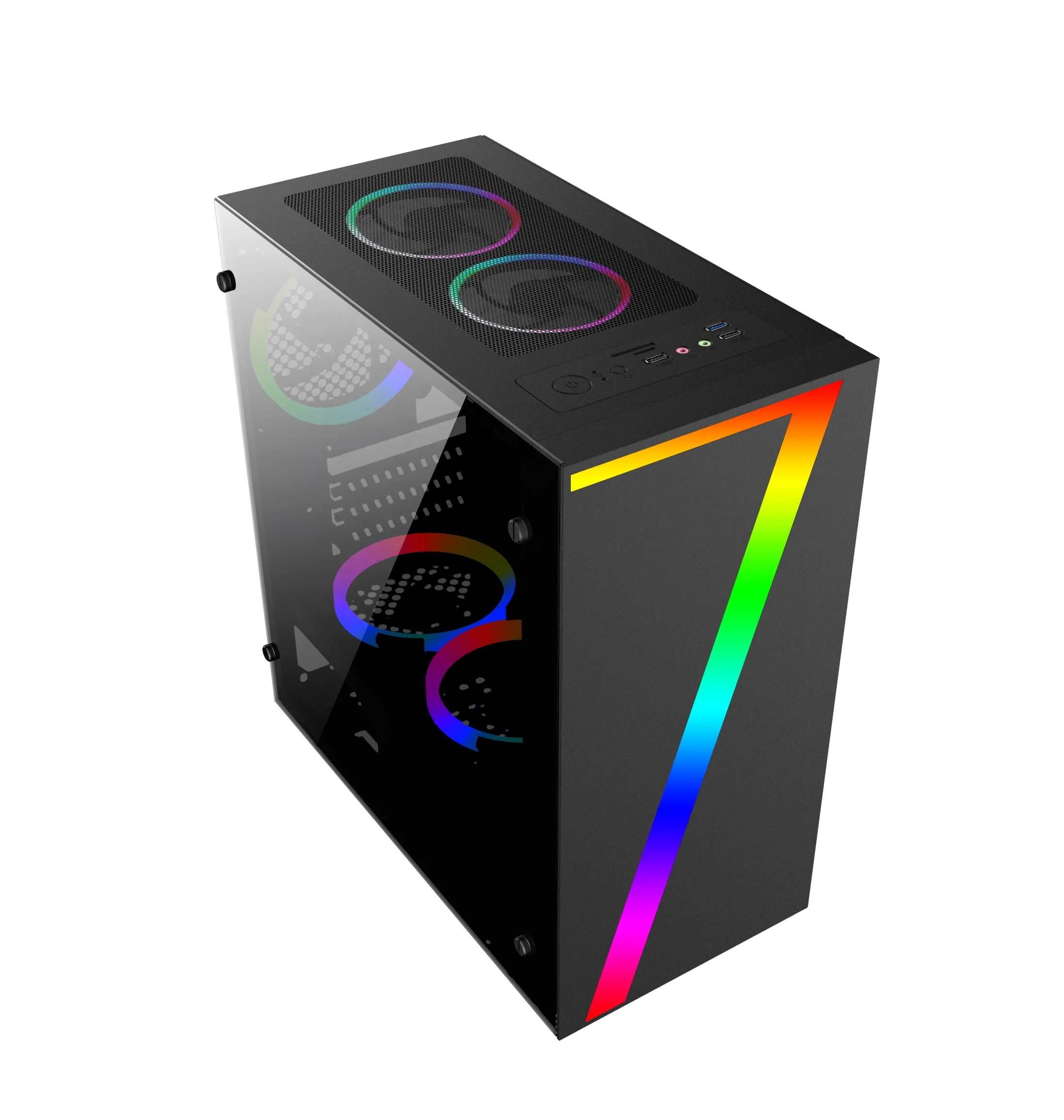  Передняя панель игрового микро-корпуса V13 с 7-символьной светодиодной лентой RGB 0 45 мм компьютерный корпус