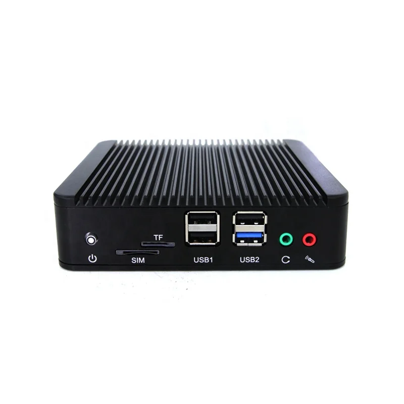 dual display VGA HDM1 Port computer mainframe mini fanless pc with 12 volt