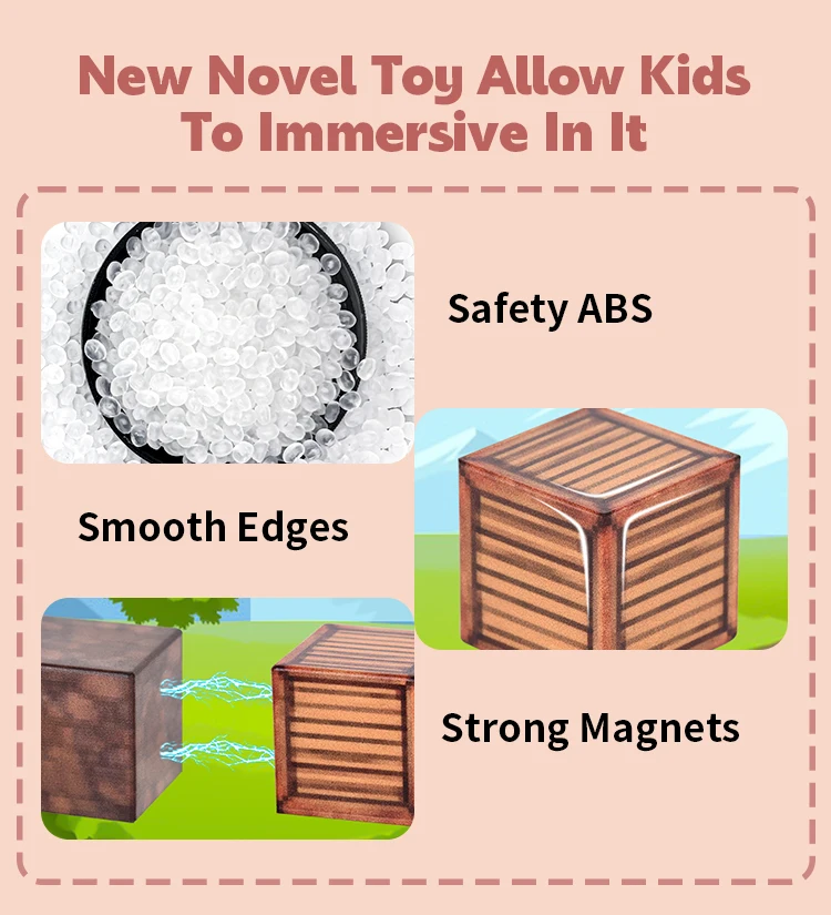 Magnetic Blocks-Build Mine   Edition Best gifts  for Boys & Girls Age 3-4 4-5 6-8