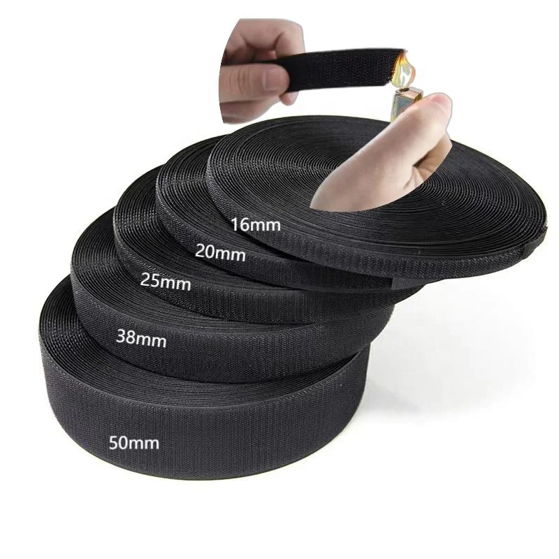 Whosale 100%Nylon Fire Retardant Hook and Loop Tape Hook Loop Fabric Fasteners Nylon Tape