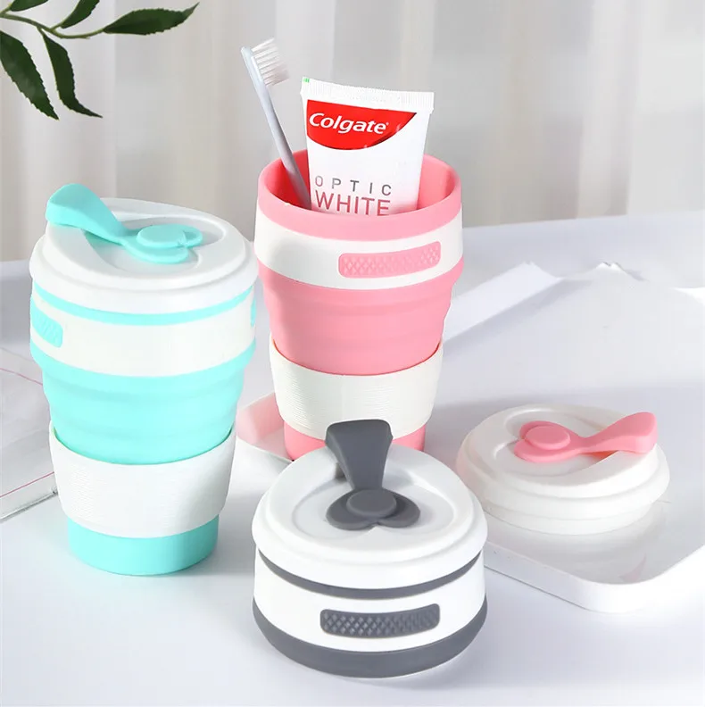 Selling Custom Fashion Foldable Travel Water Bottle Famous Folding Silicone Cold And Hot Coffee Milk Tea Beer Beverage Cup