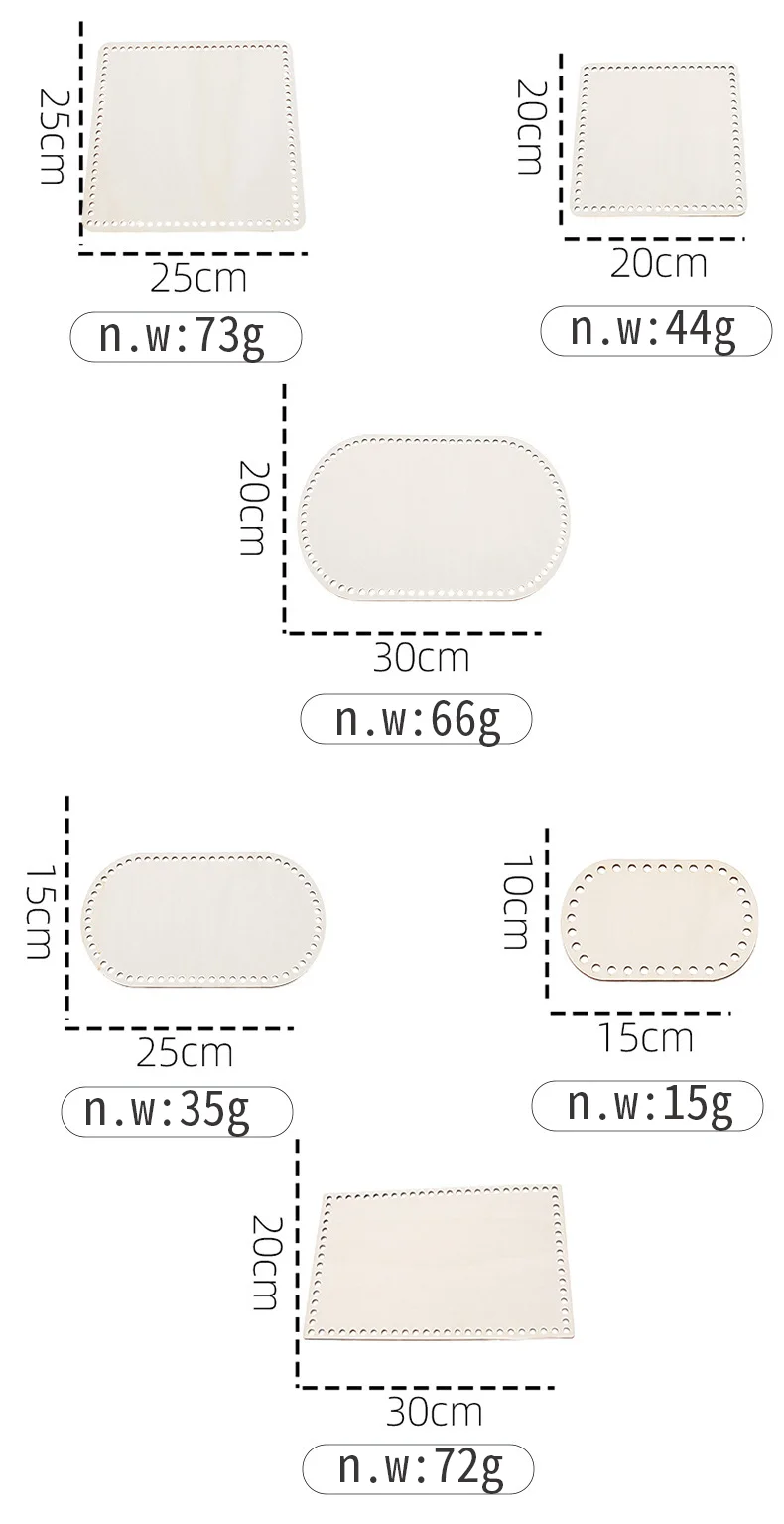 Unfinished Wooden Base for Crochet & Weaving Supplies DIY Bags Purse Making Needlework Wood Base Shaper Crochet Bag Bottom