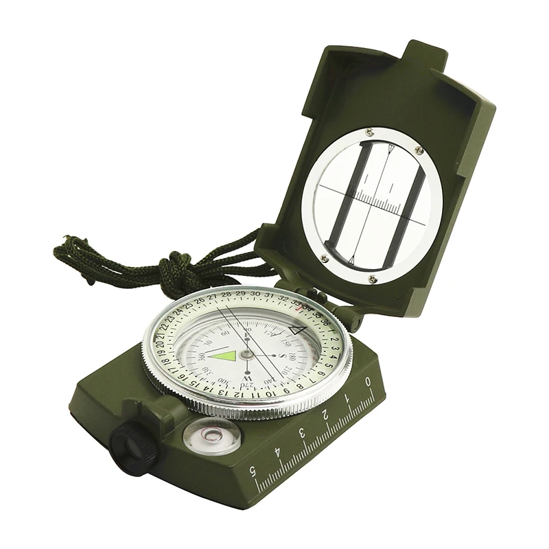 Multifunctional Orienteering Lensatic Waterproof Shakeproof Inclinometer Compass For Sighting Hiking Survival
