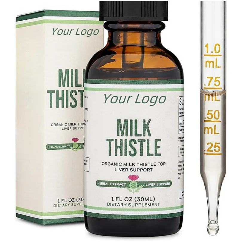 Drop Supplement Contract Manufacturing Milk Thistle Supplement Milk Thistle Liquid Drops 1Fl Oz  Oem