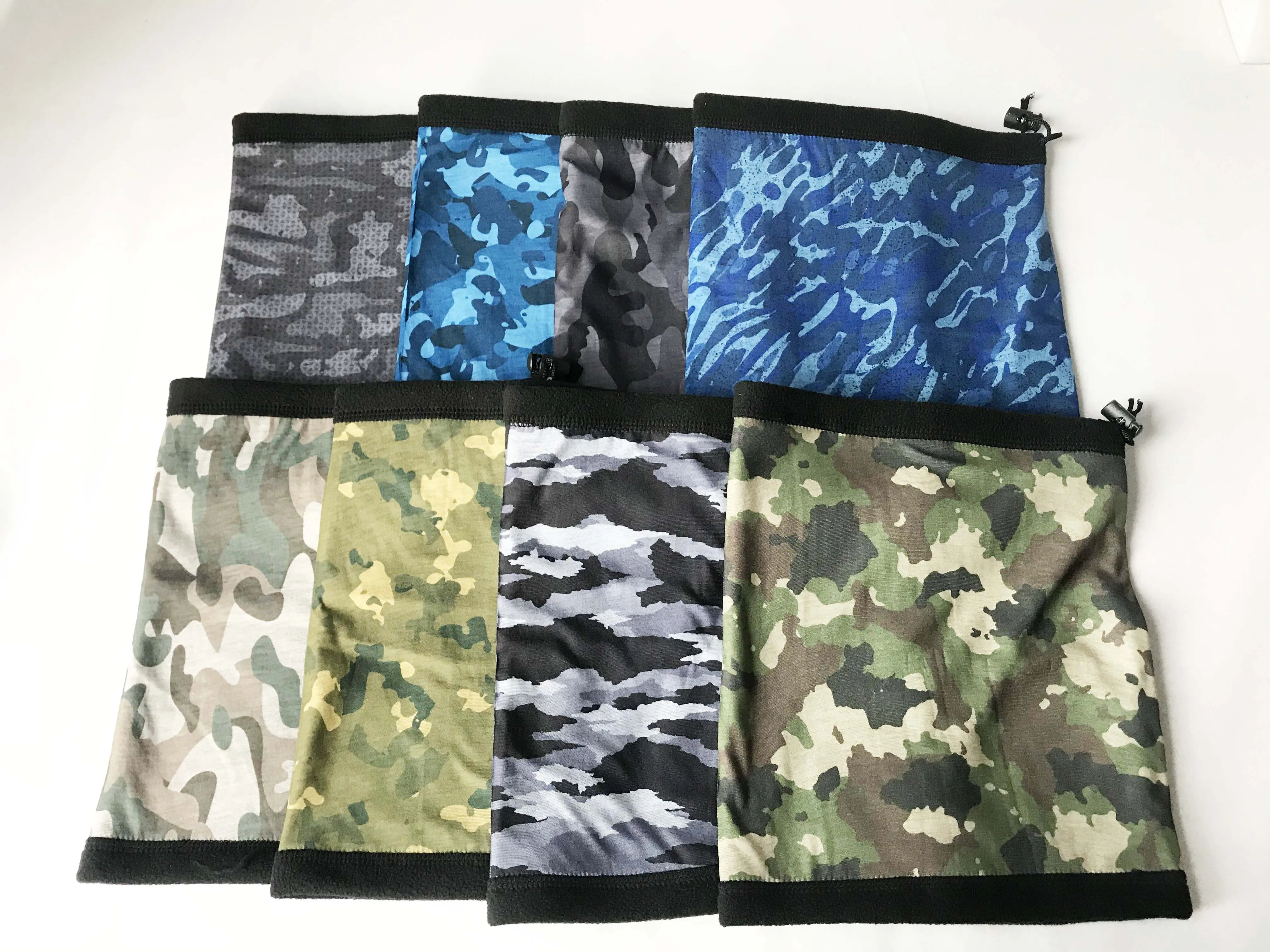 Custom Sublimation Printing Winter Warm Adjustable Polyester Camo Double Layered Fleece Tubular Neck Gaiters Scarf Bandana