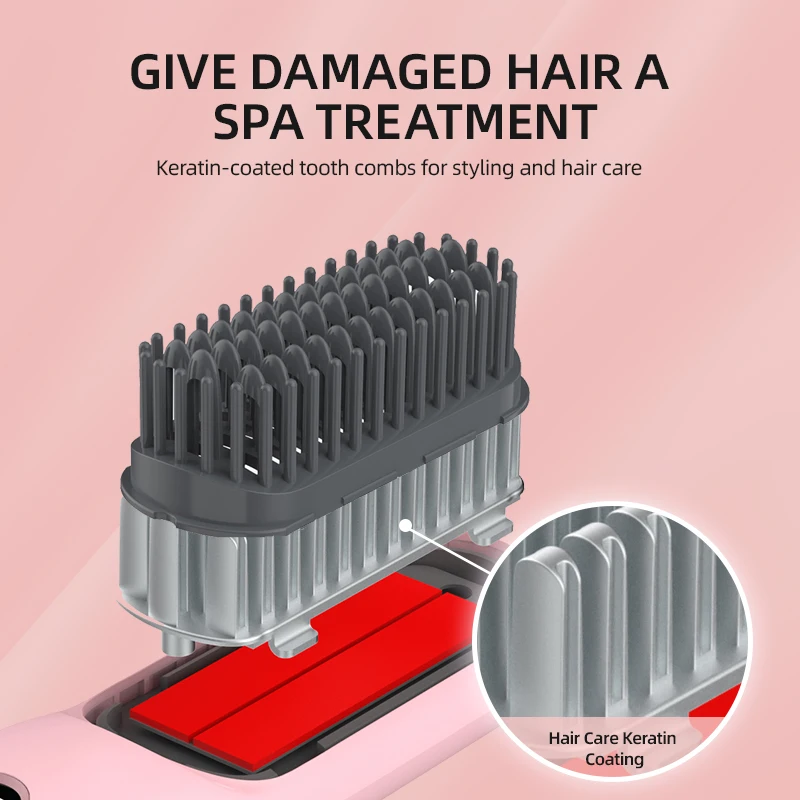 Electric Mini 2 in1 Wireless Ionic Cordless Hot Hair Curly Straightener Salon Hair Blow Dryer Brush Hair Straightener Combs