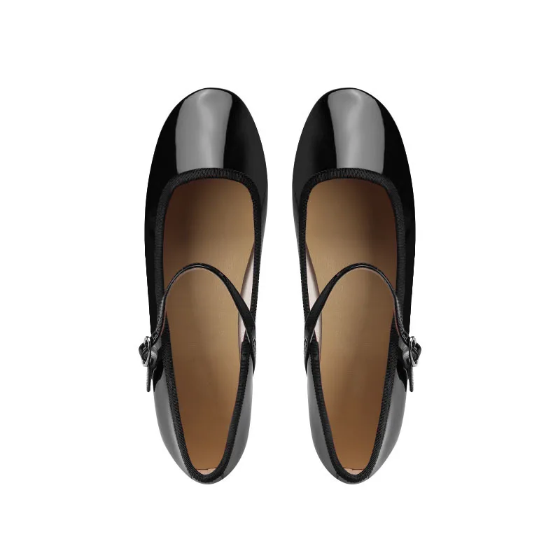 Spring And Autumn New Style One Word Peas Shoes Shallow Mouth Flat Bottomed Mary Jane Ballet Shoes