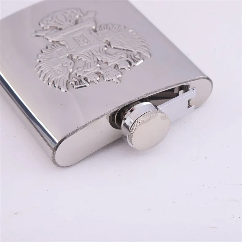 wholesale 6oz 8oz 9oz silver 18/8 304 stainless steel hip flask eagle silver flask
