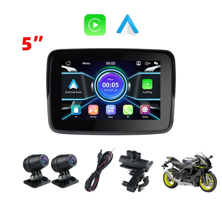 EKIY 5 дюймов мотоцикл беспроводной CarPlay Android автомобильный Экран Мотоцикл навигация Carplay IP67 водонепроницаемый
