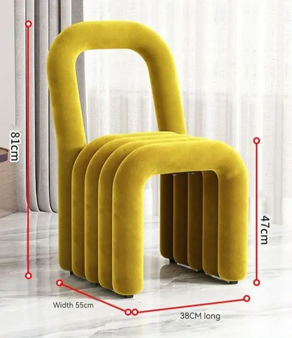 Creative Shaped Chair Leisure Backrest Velvet Living Room Side Shoe Changing Stool Simple Home Dining