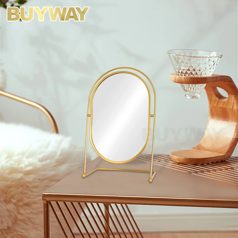 Hot Sell 360 Rotation Popular Professional Metal Standing Portable Desk Small Cosmetic Flexible Makeup Mirror For Women Gift
