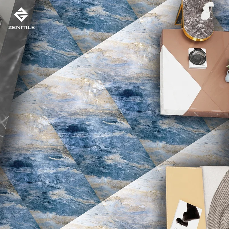 New Design Fashionable simple style marble gold polished glazed non-slip durable  porcelain flooring tile  for whole house