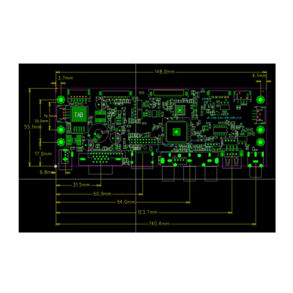 lcd edp screen monitor  controller board with USB HDMI VGA AV*2*CVBS Type C  wide power supply voltage  9~32V for any LCD size