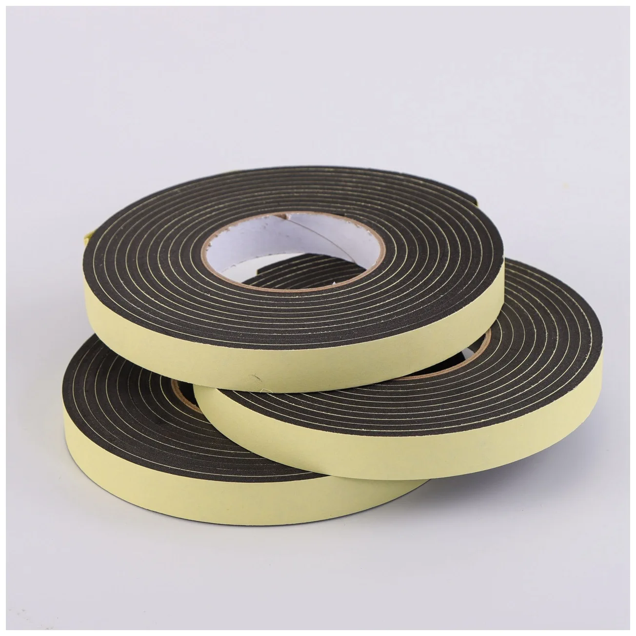 3mm 5mm 10mm 25mm Width White Black Strong Bonding Double Sided Or Single Sided Self Adhesive Pe Eva Foam Seal Tape Roll