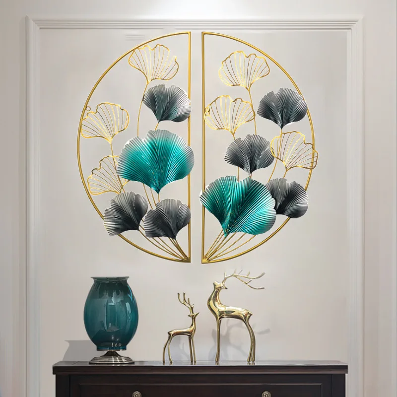 Large 3D Handmade Ginkgo Leaf Metal Wall Art Home Decoration Gift For Living Room Bedroom Dining Room Metal Wall Art Decor