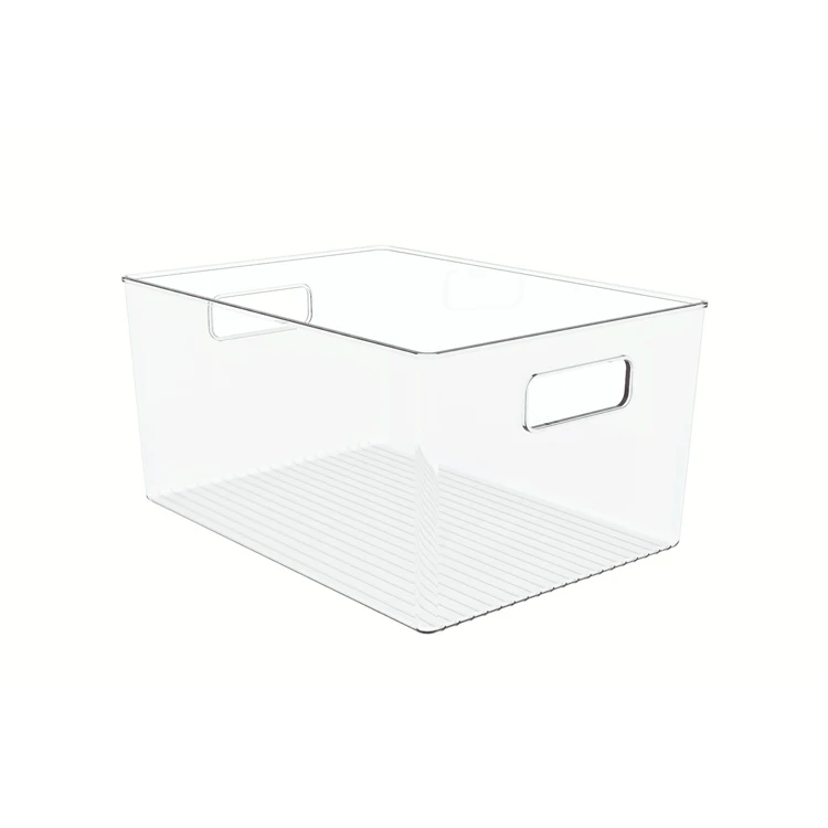 Clear fridge organizer box food containers 3 compartment plastic