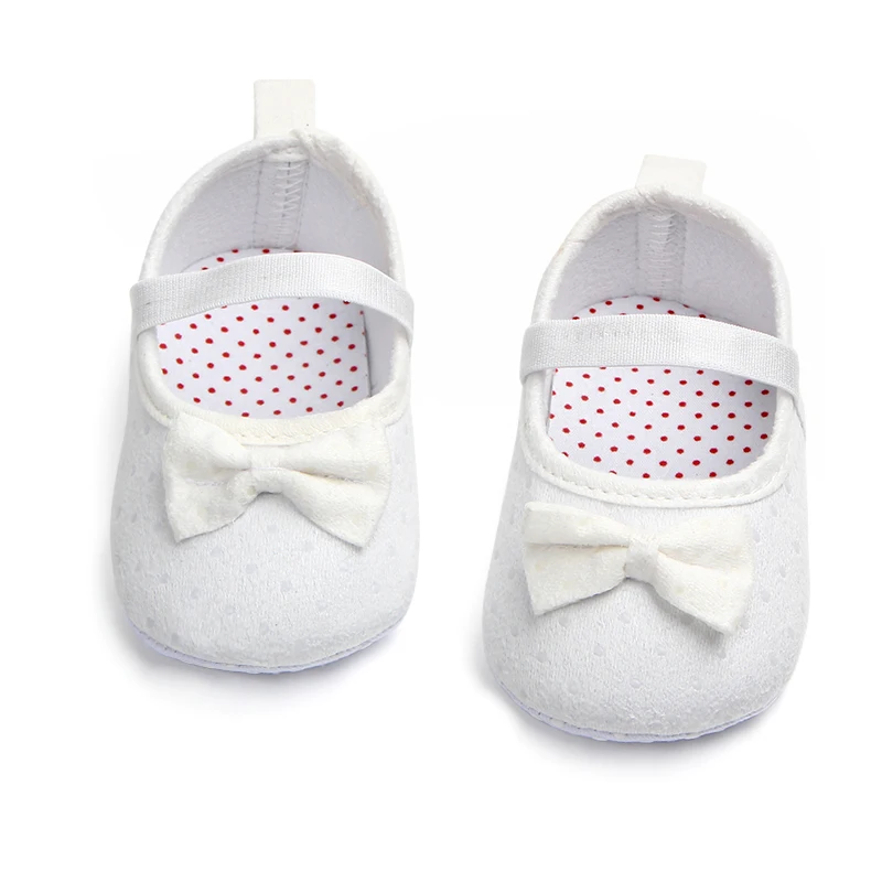 Wholesale new cute baby newborn cheap white shoes with bow