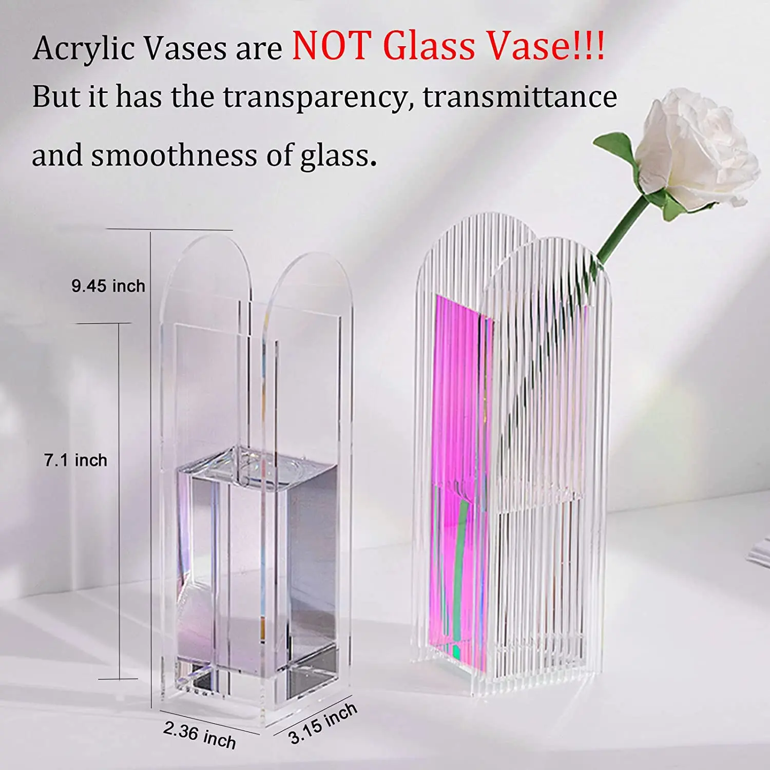 Настраиваемая домашняя Радужная Геометрическая ваза украшение для свадьбы красочная акриловая цветов