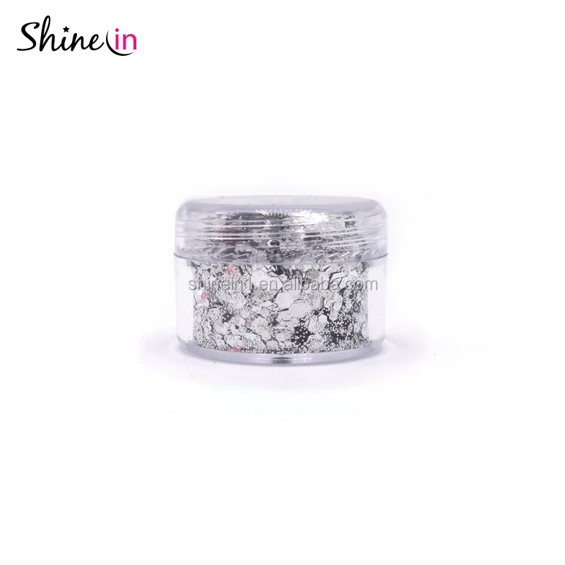 Hot Sale Silver Cosmetic Biodegradable Glitter Eco-friendly Biodegradable Chunky Glitters for Makeup