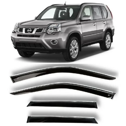 Black Window Door Visor For Nissan xtrail t312010 2007-2015  Accessories  Rain shield  Wind Deflector
