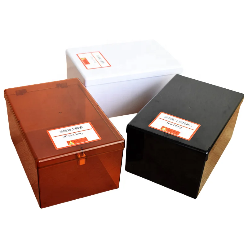 Resistant Rectangle Plastic Lightproof Medicine Storage Box Boxes For Ampoules With Foam Inner Support