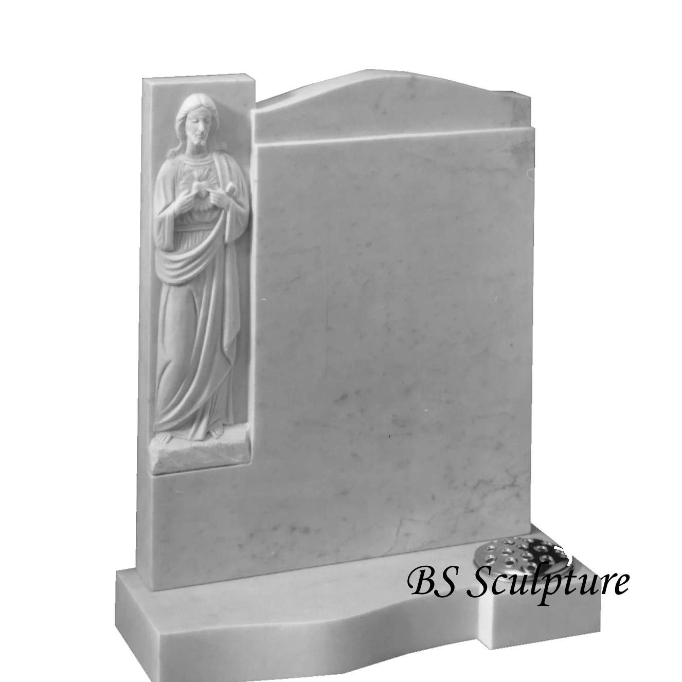 Outdoor Decorative Stone Sweeping Angel Statue Marble Tombstone Sculpture