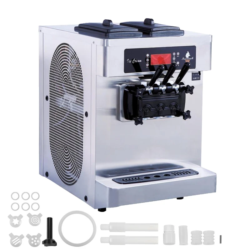 Ice Cream Maker Machine Automatic 3 Flavors Soft Serve Commercial Yogurt Ice Cream Making Machine For Business Pakistan
