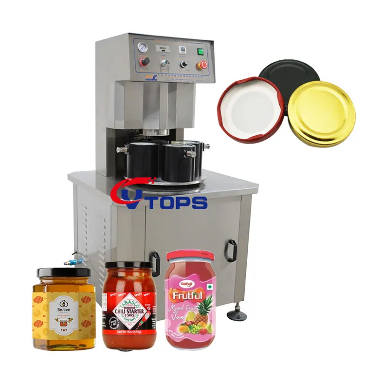 Semi - Automatic Twist Off Capping Vacuum Capper Machine Glass Bottle Capping Machine for Food Honey Sauce Jars