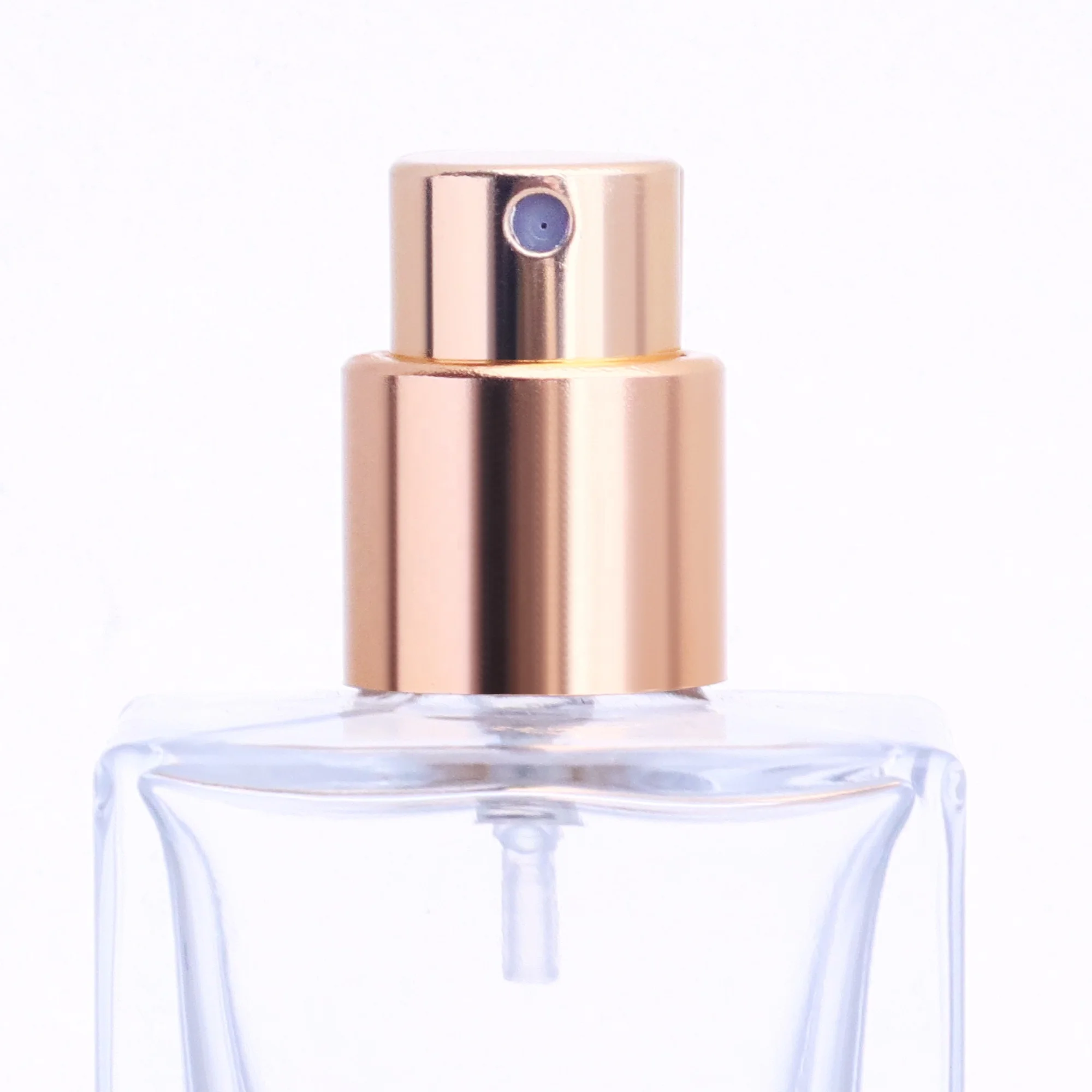 30ml 35ml 50ml 100ml Spray Simple Glass Empty  Refillable Square Perfume Bottle With Wooden Cap