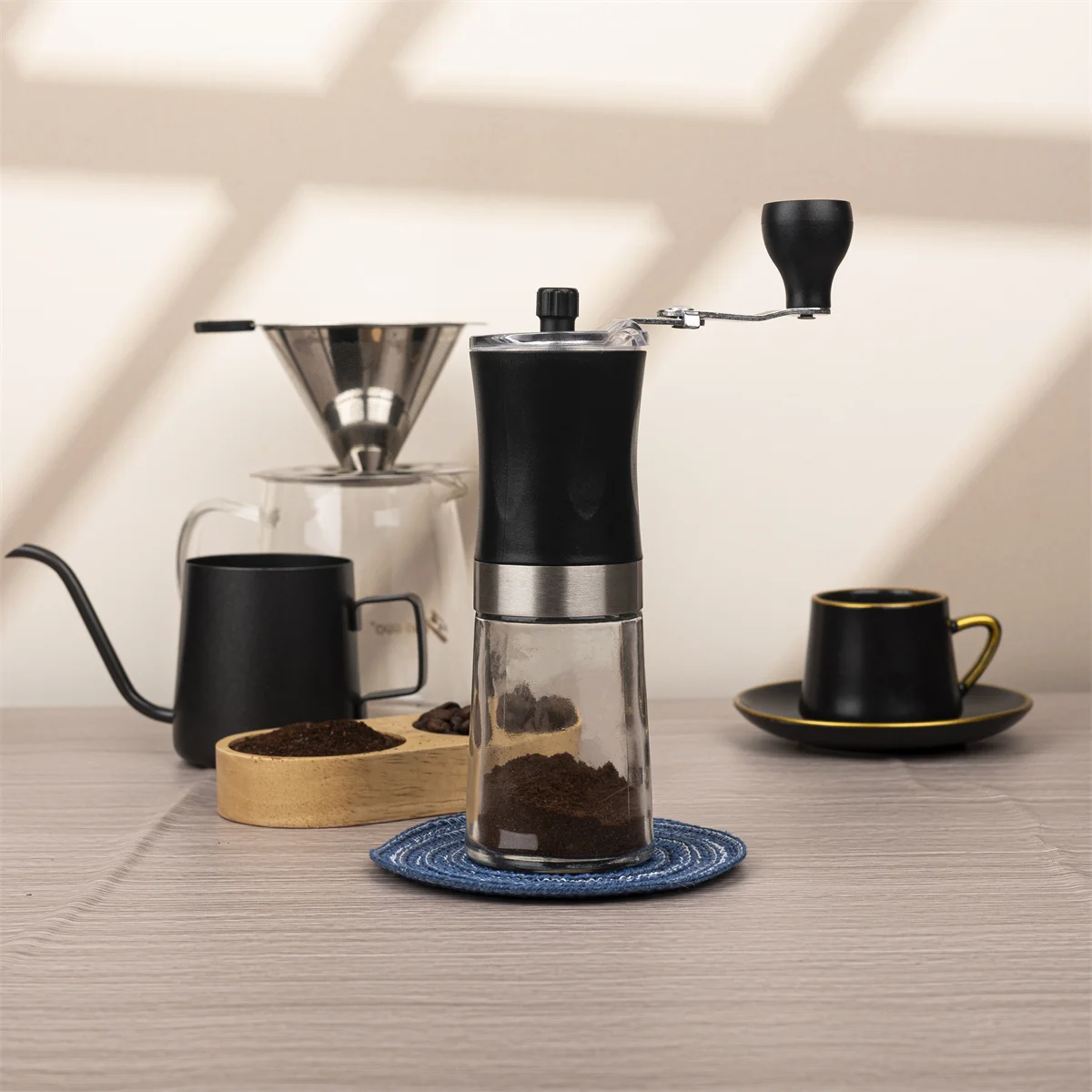 Hand-Operated Professional Commercial Manual Portable Hand Coffee Grinder