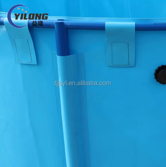 folding tarpaulin coated PVC collapsible rain water tank biofloc tank fish farming aquariums