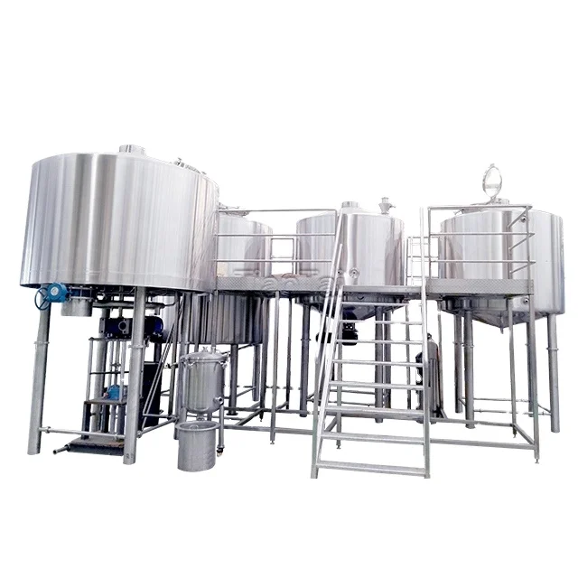 2000L 20HL red copper direct fire heating 4 vessel automatic beer brewing system  microbrewery equipment to make beer