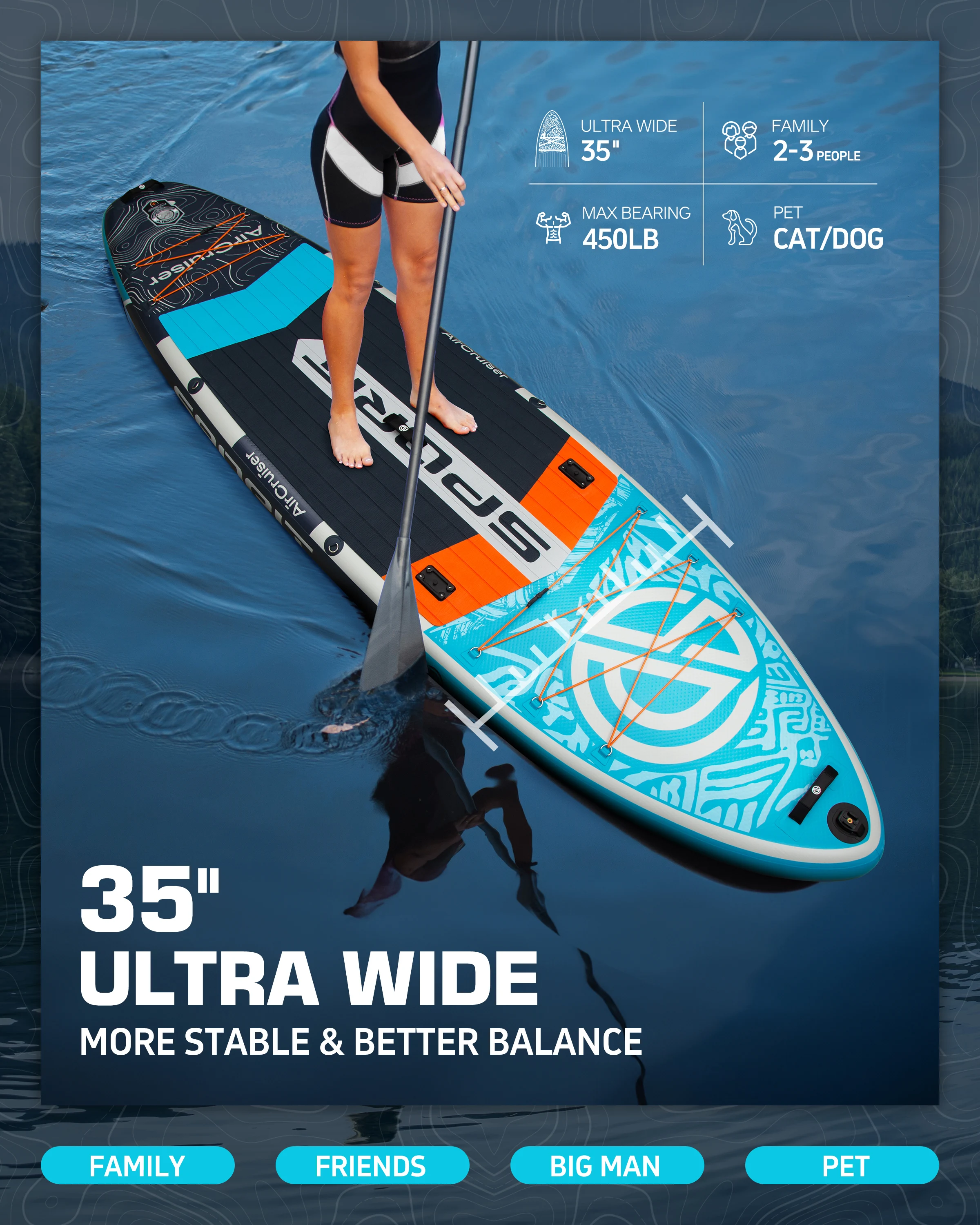 PF Wholesale fishing table Inflatable Sup Paddle Board Surf Board For Water Sports  With seat fishing rod holder