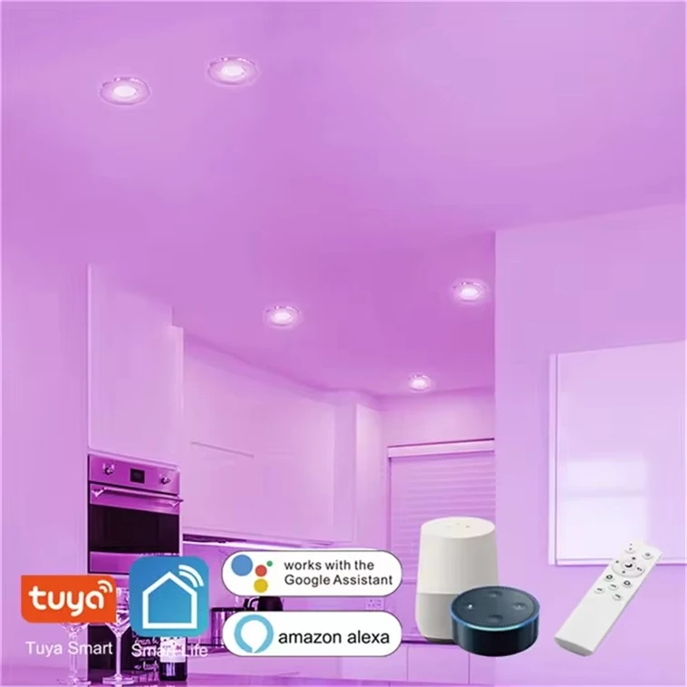 Smart CCT Dimmable WIFI APP IP65 Commercial Restaurant Villa RGB Led Recessed Downlight