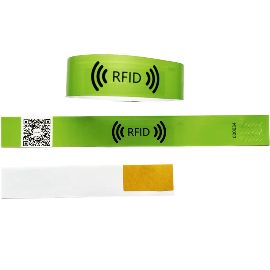WeiTai  13.56Mhz UHF Paper NFC Wristband Custom size Logo RFID  Bracelet custom factory