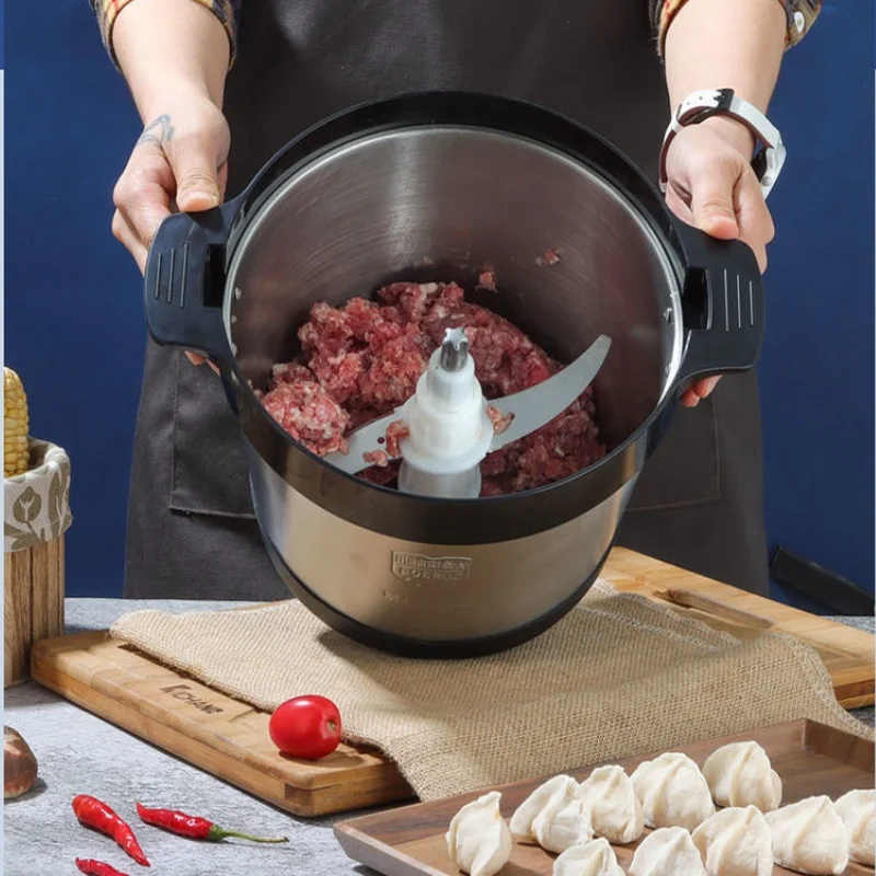 В наличии 6L 1500W серебряный крест из чистой меди электрическая мясорубка губ масло ямса для фунта Мясорубка Fufu