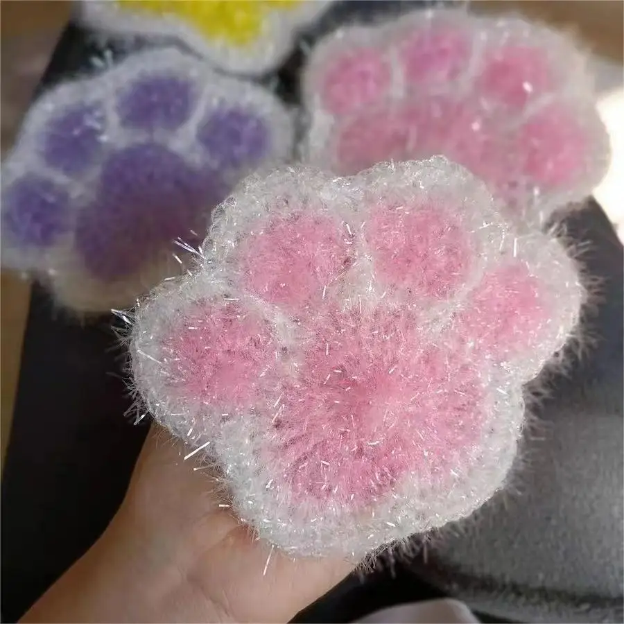 high quality Sparkle colors fancy yarn blended dish wash cloth hand knitting scrubby glass fiber yarn
