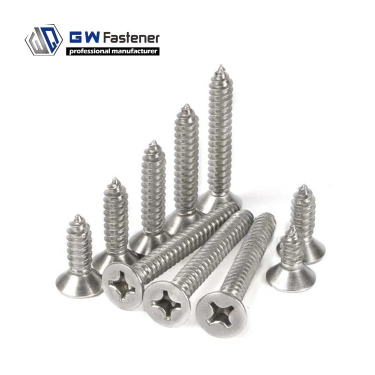 Phillips Countersunk Head Self Tapping Screw 304 Stainless Steel Screw Countersunk Philips Flat Head Screw