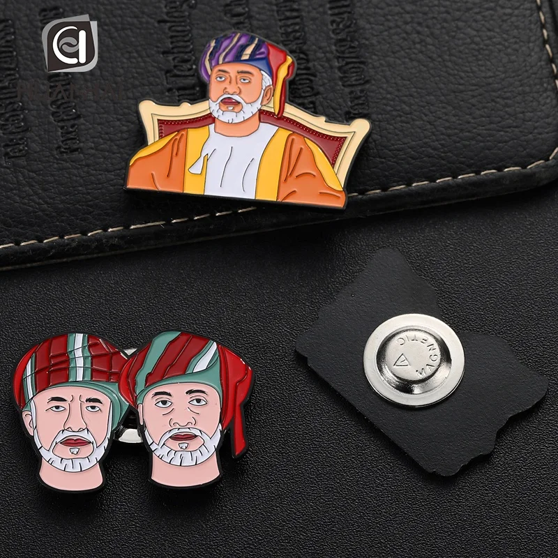customized similar design black nickel metal soft enamel logo oman national day lapel pin badge